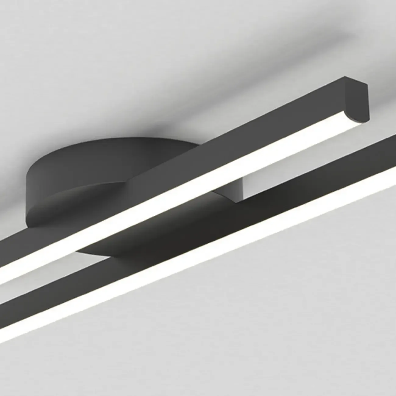 2-Light Linear LED Semi Flush Ceiling Light for Living Room Image - 15