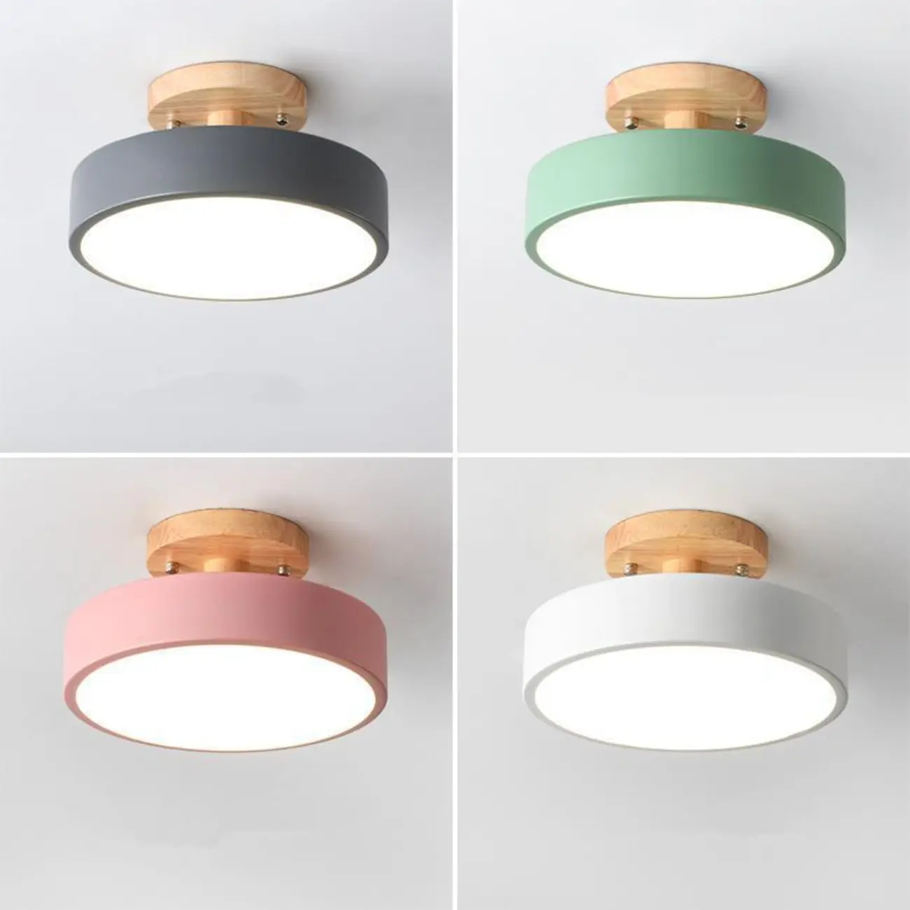 Drum LED Semi-Flush Mount Ceiling Light for Living Room Image - 4 | homeyfad
