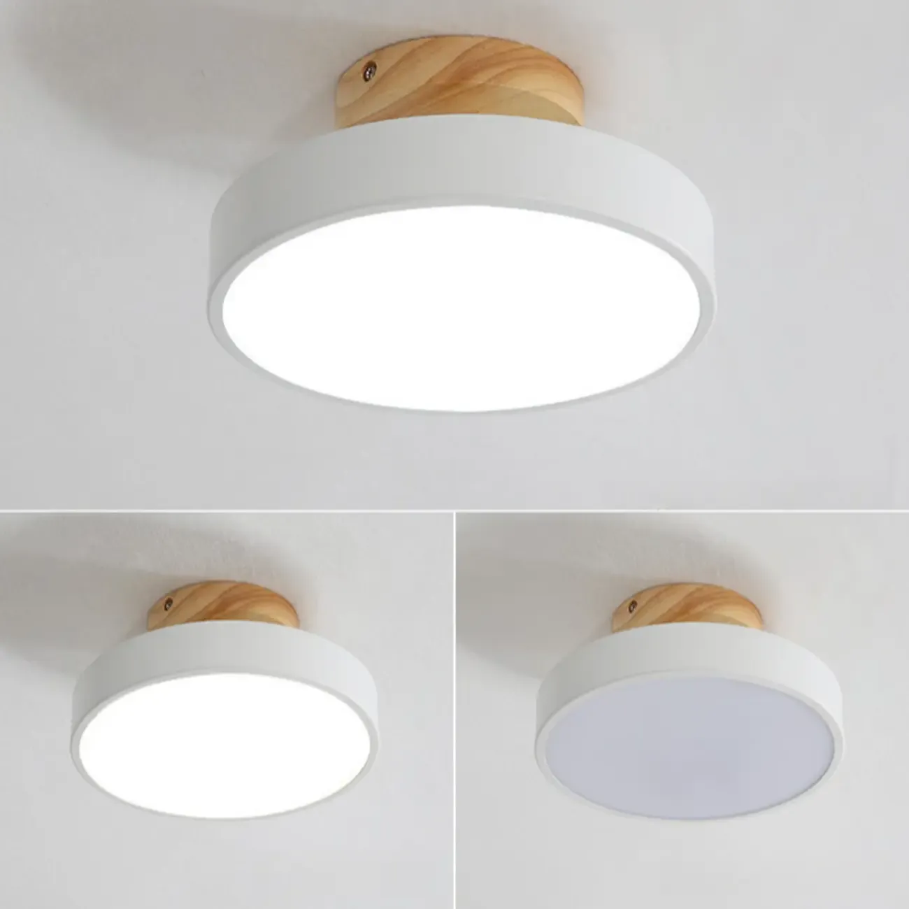 Drum LED Semi-Flush Mount Ceiling Light for Living Room Image - 7