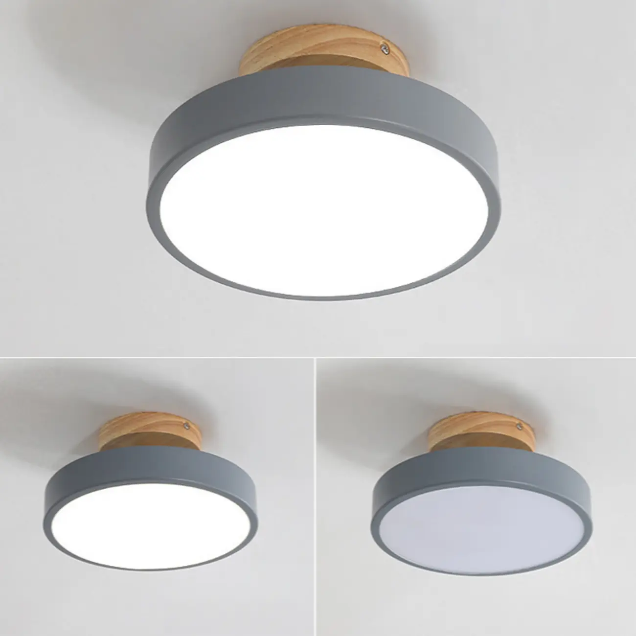 Drum LED Semi-Flush Mount Ceiling Light for Living Room Image - 8 | homeyfad