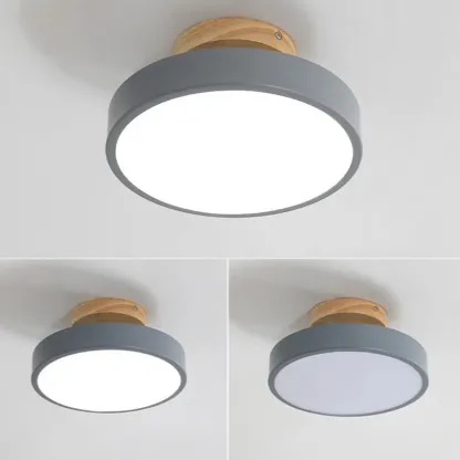 Drum LED Semi-Flush Mount Ceiling Light for Living Room Image - 8