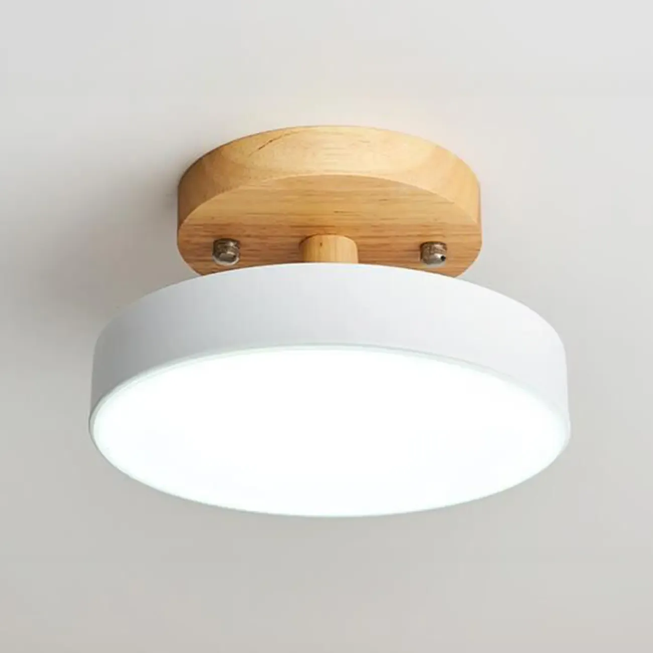 Drum LED Semi-Flush Mount Ceiling Light for Living Room Image - 10