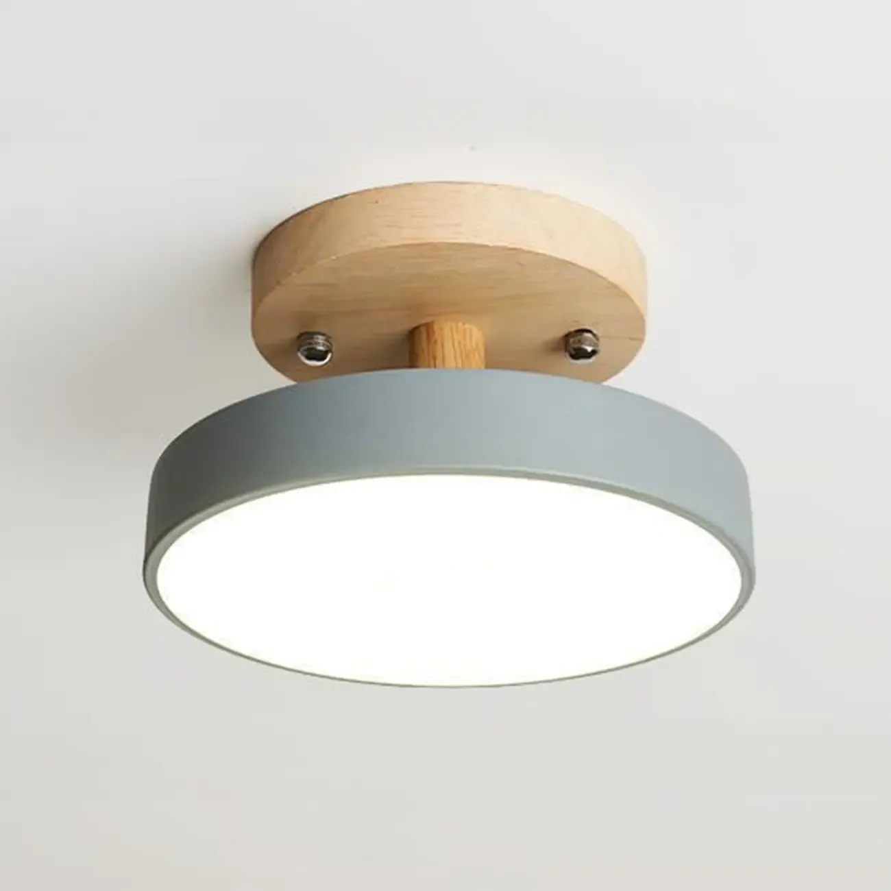Drum LED Semi-Flush Mount Ceiling Light for Living Room Image - 12