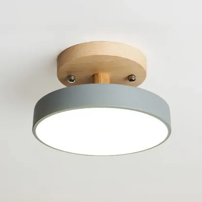 Drum LED Semi-Flush Mount Ceiling Light for Living Room Image - 12