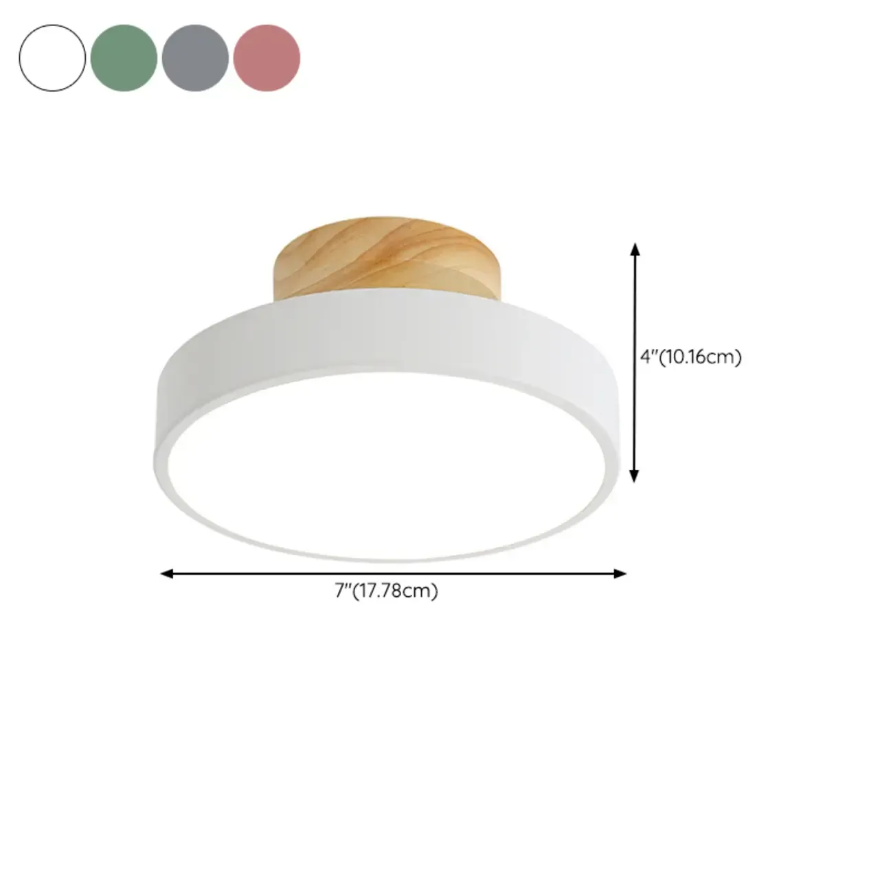 Drum LED Semi-Flush Mount Ceiling Light for Living Room #size