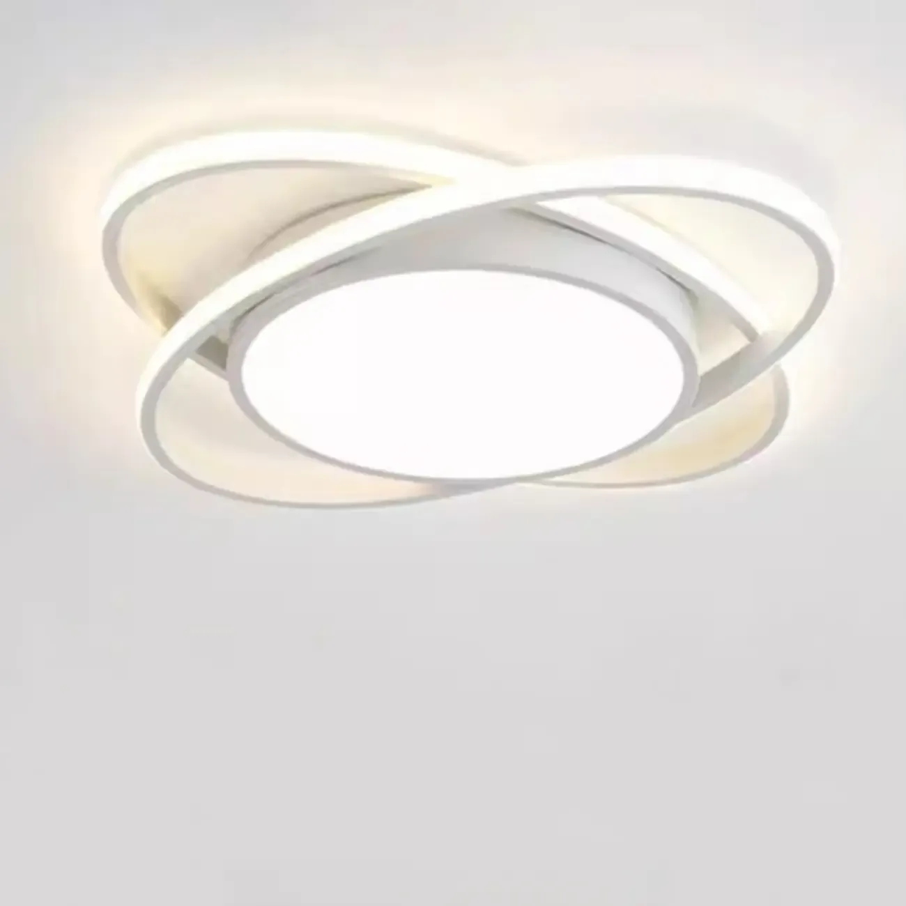 Geometric Acrylic Flush Ceiling Light for Residential Living Image - 1