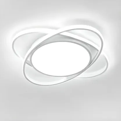 Geometric Acrylic Flush Ceiling Light for Residential Living Image - 2