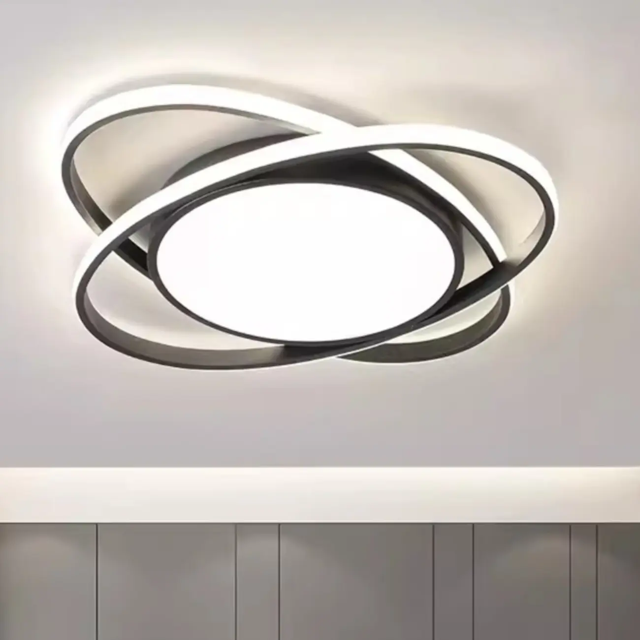 Geometric Acrylic Flush Ceiling Light for Residential Living Image - 7 | homeyfad