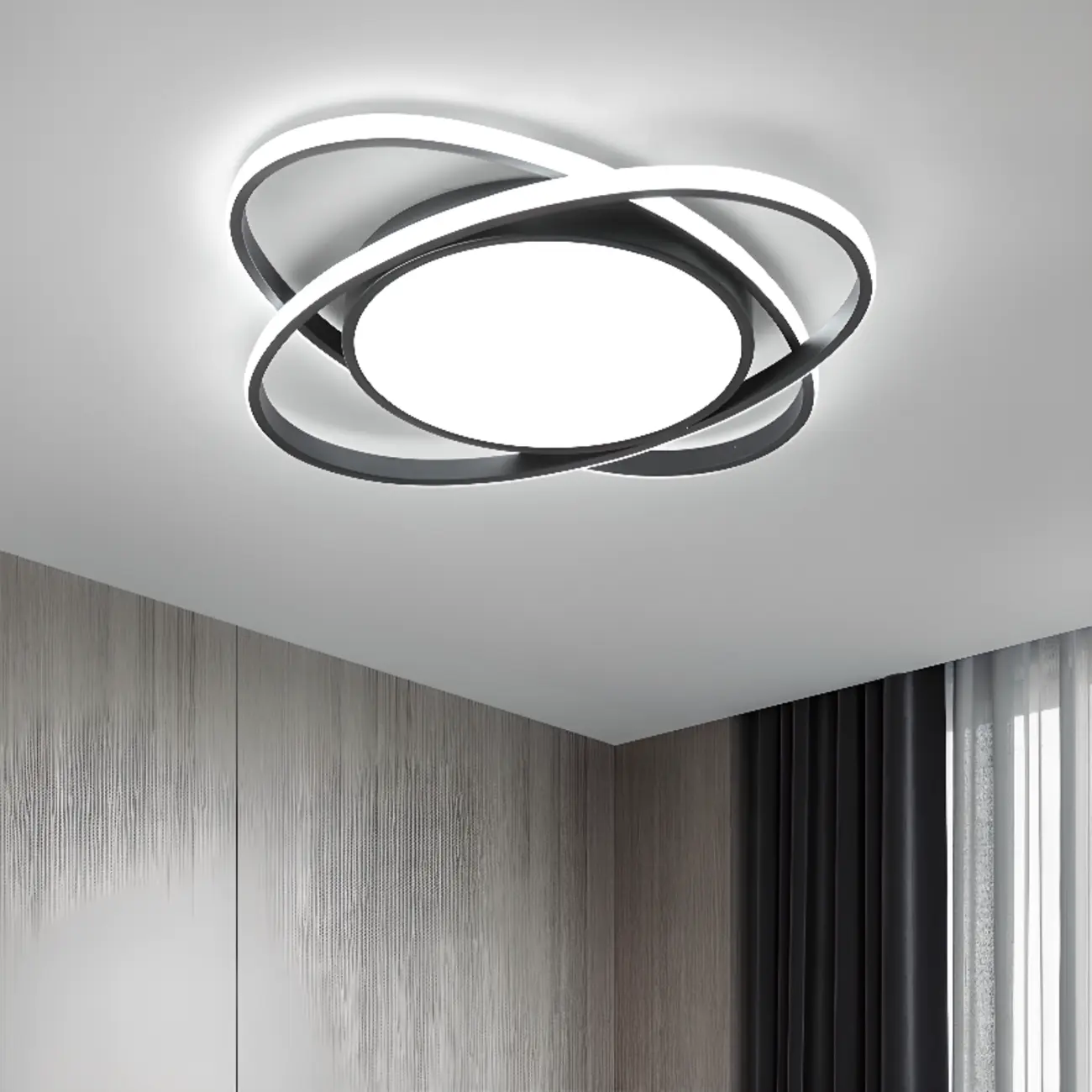 Geometric Acrylic Flush Ceiling Light for Residential Living Image - 14 | homeyfad