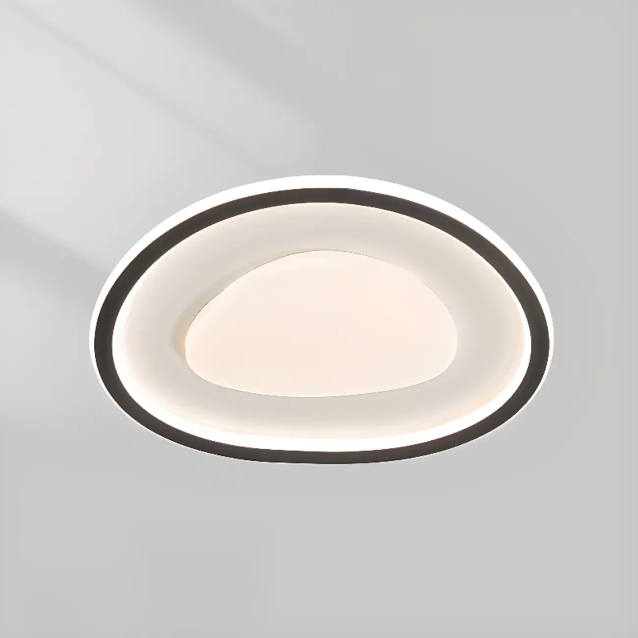Modern Black-White Flush Ceiling Light with 3 Gear Dimming Image - 2