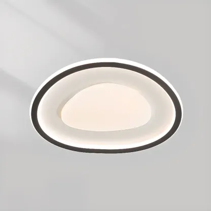 Modern Black-White Flush Ceiling Light with 3 Gear Dimming Image - 2