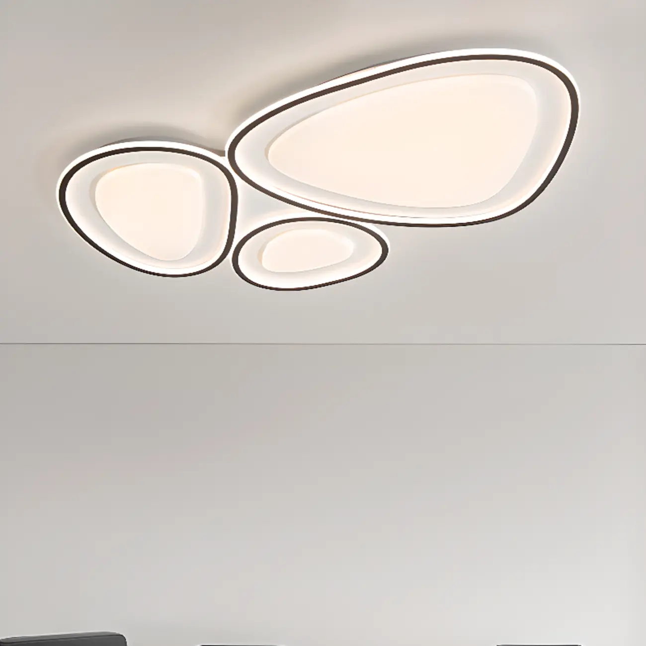 Modern Black-White Flush Ceiling Light with 3 Gear Dimming Image - 4 | homeyfad