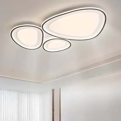 Modern Black-White Flush Ceiling Light with 3 Gear Dimming Image - 6