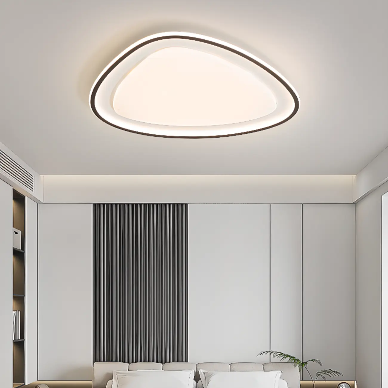 Modern Black-White Flush Ceiling Light with 3 Gear Dimming Image - 8 | homeyfad