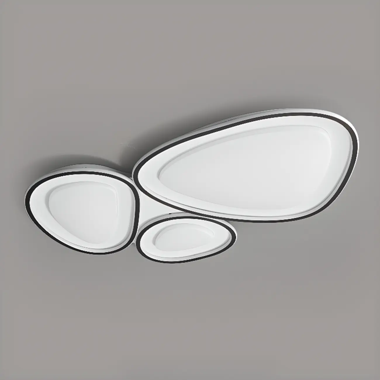 Modern Black-White Flush Ceiling Light with 3 Gear Dimming Image - 10 | homeyfad