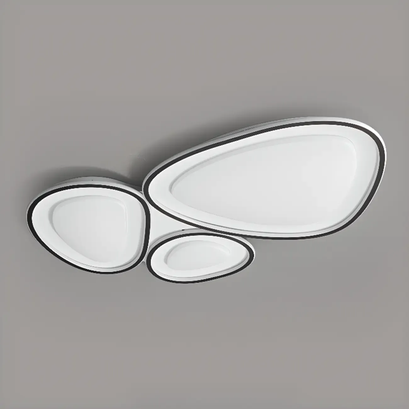 Modern Black-White Flush Ceiling Light with 3 Gear Dimming Image - 10