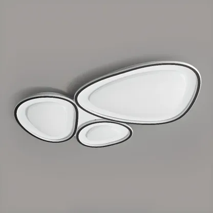 Modern Black-White Flush Ceiling Light with 3 Gear Dimming Image - 10