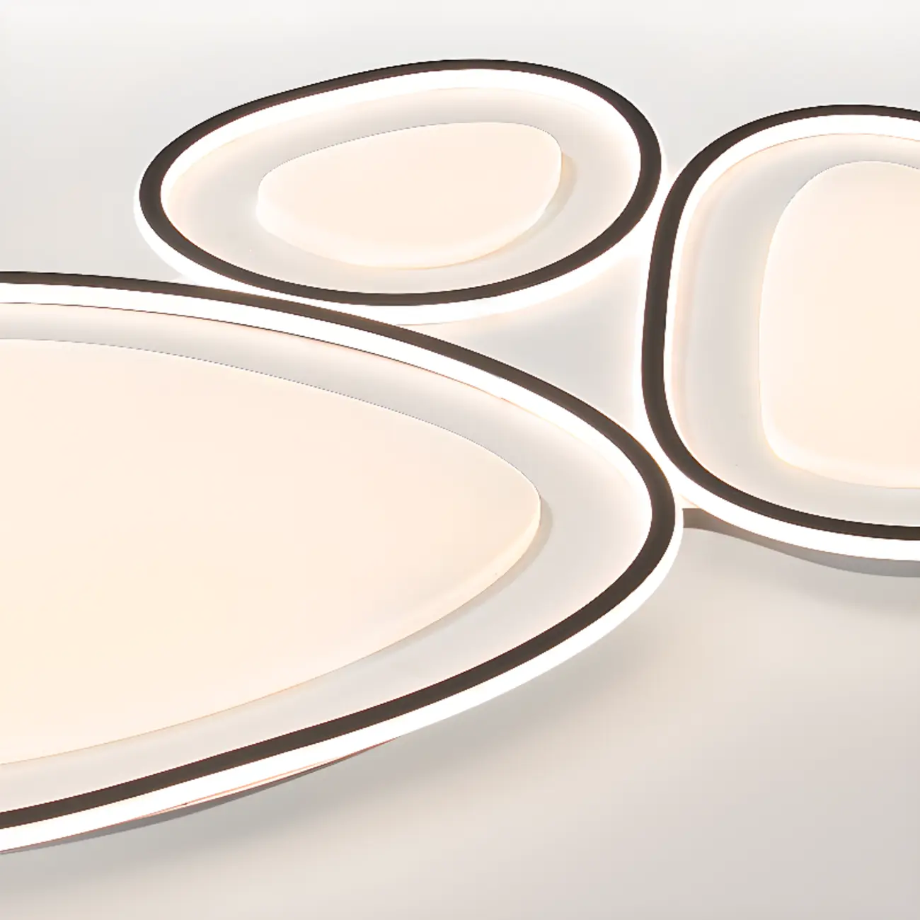 Modern Black-White Flush Ceiling Light with 3 Gear Dimming Image - 11 | homeyfad