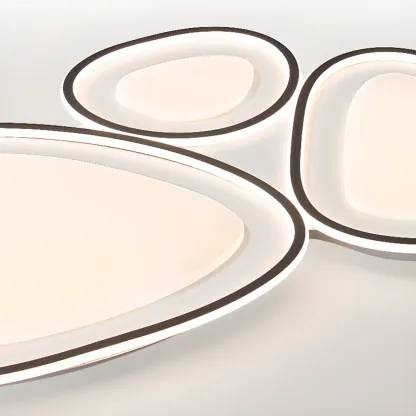 Modern Black-White Flush Ceiling Light with 3 Gear Dimming Image - 11