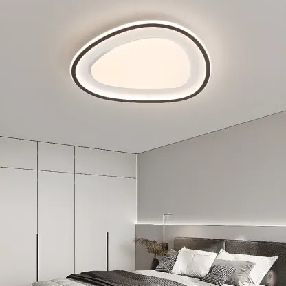 Modern Black-White Flush Ceiling Light with 3 Gear Dimming Image - 15