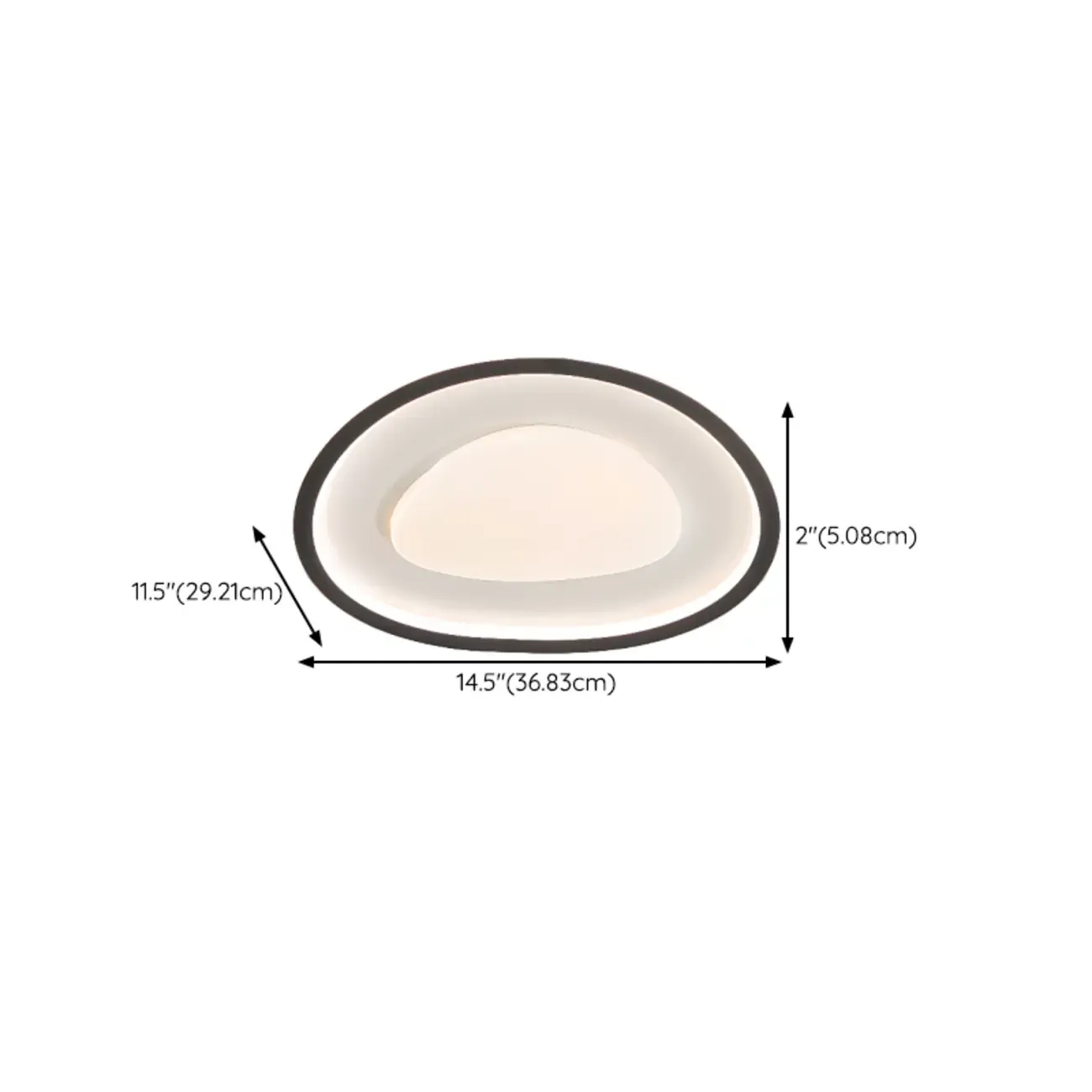 Modern Black-White Flush Ceiling Light with 3 Gear Dimming #size