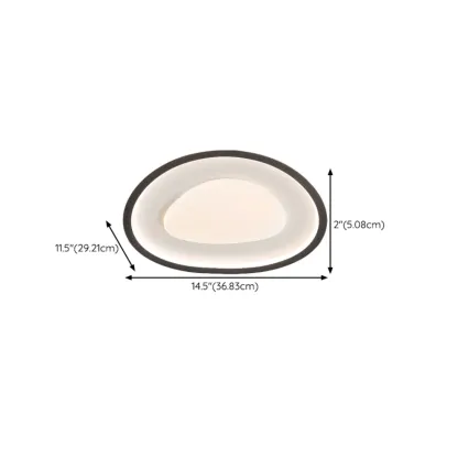 Modern Black-White Flush Ceiling Light with 3 Gear Dimming #size