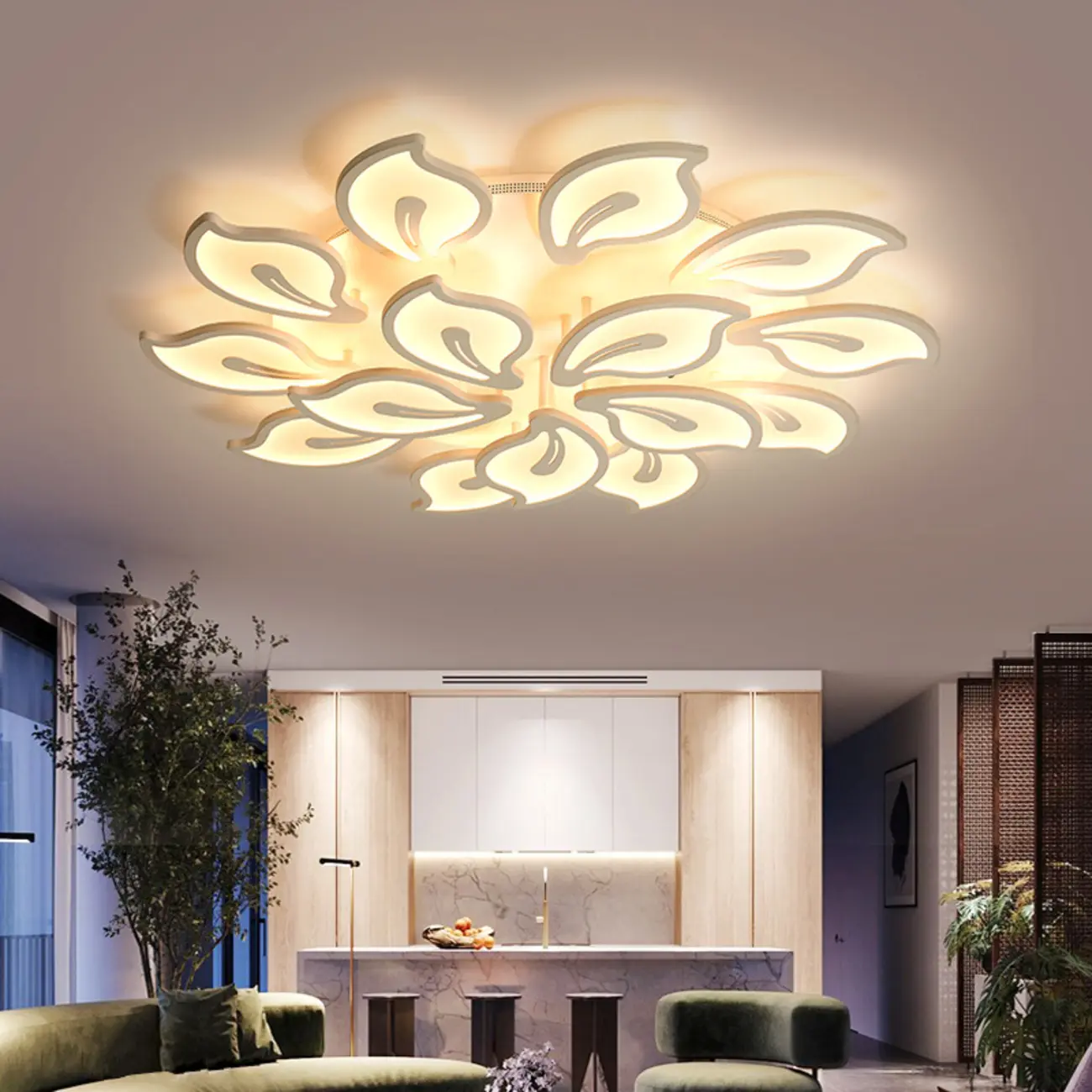 Elegant Flush Mount LED Ceiling Light for Indoor Use Image - 1 | homeyfad