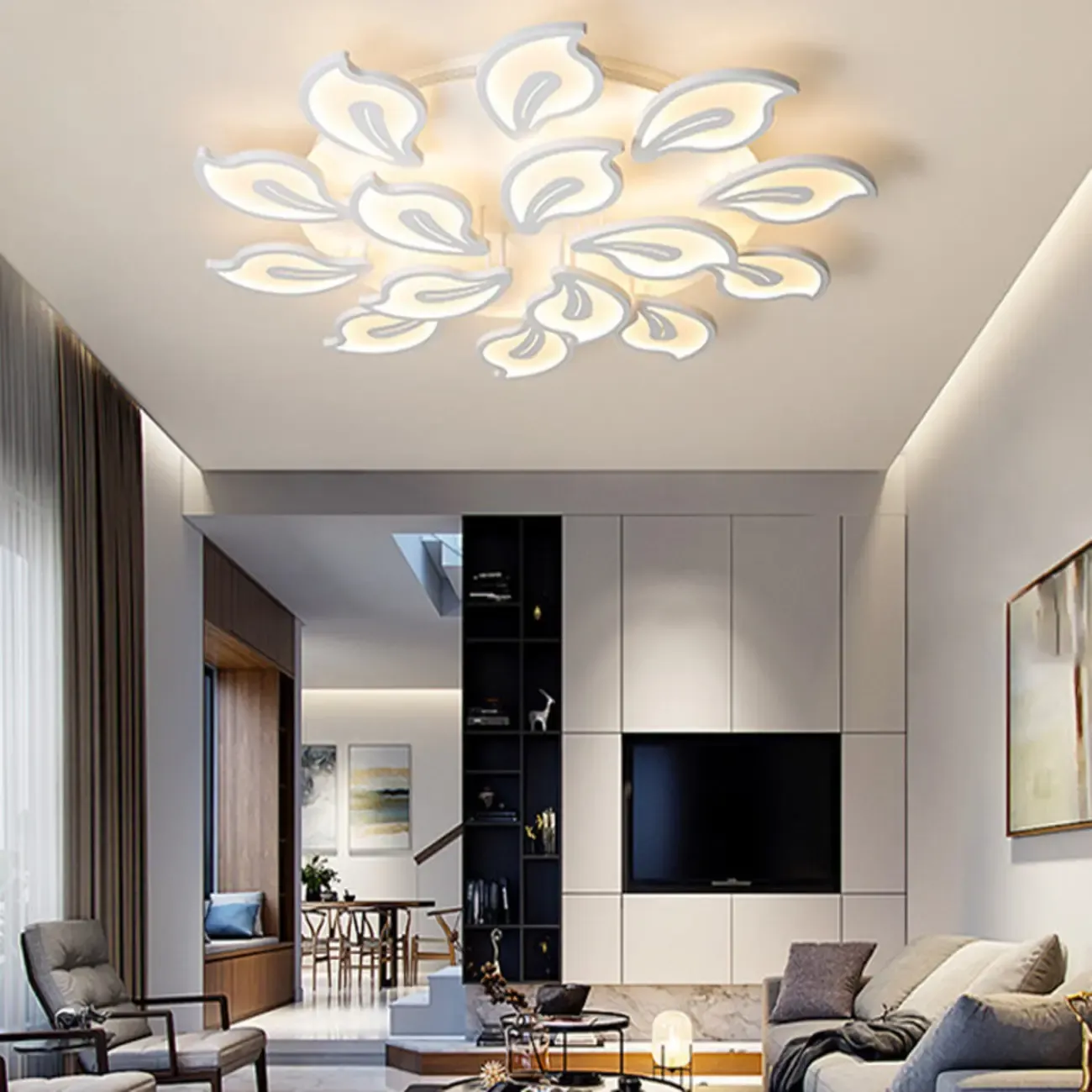 Elegant Flush Mount LED Ceiling Light for Indoor Use Image - 3