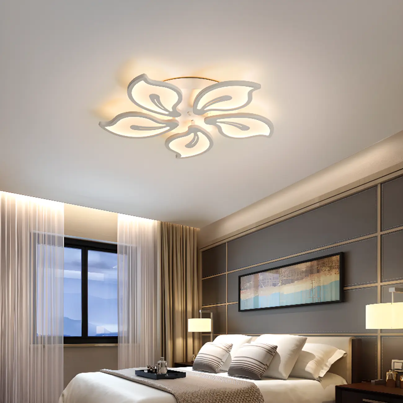 Elegant Flush Mount LED Ceiling Light for Indoor Use Image - 13 | homeyfad