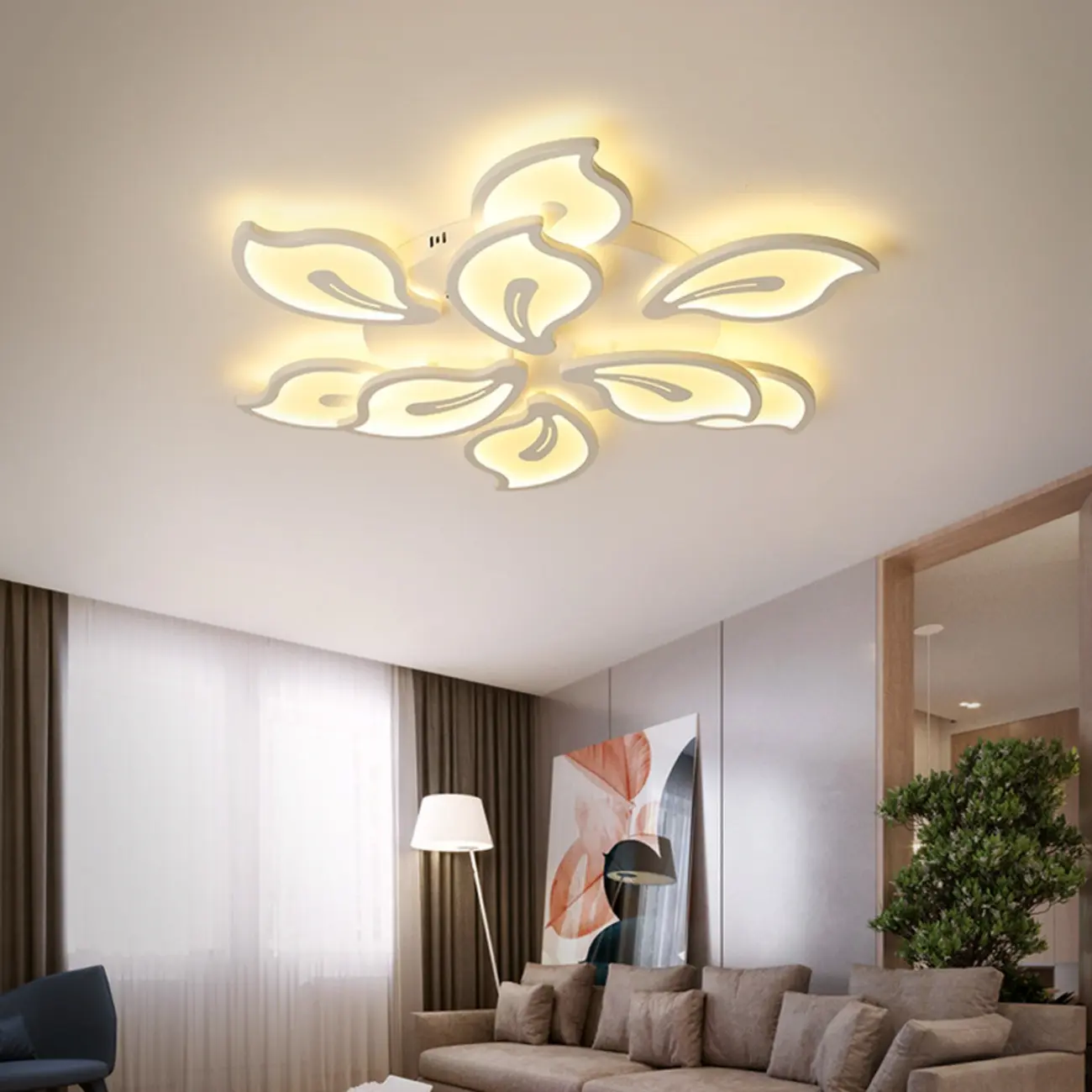 Elegant Flush Mount LED Ceiling Light for Indoor Use Image - 14 | homeyfad