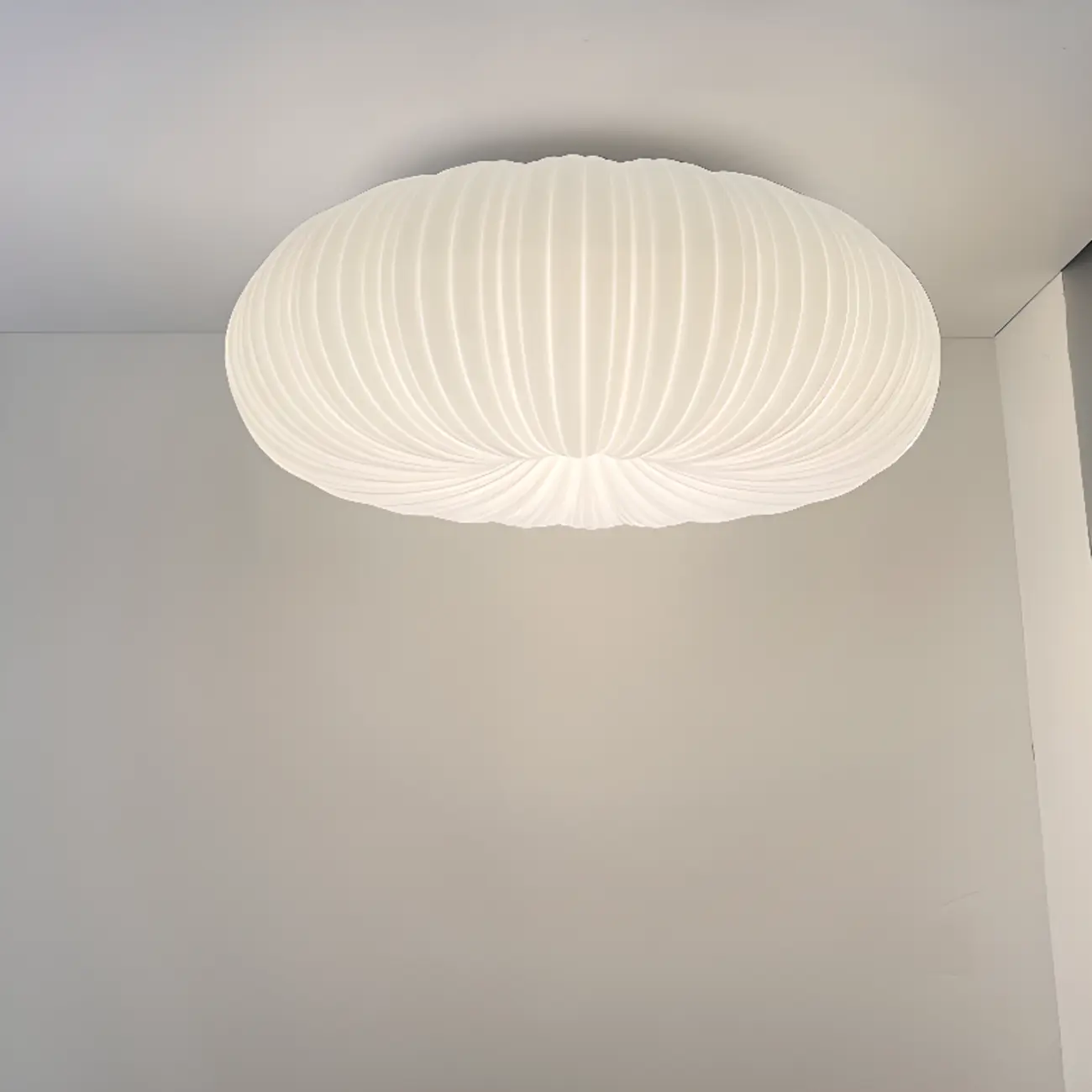 Modern Circle-shaped Flush Ceiling Light With Resin Shade Image - 6 | homeyfad