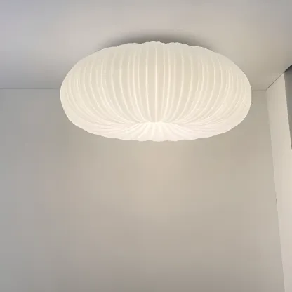 Modern Circle-shaped Flush Ceiling Light With Resin Shade Image - 6