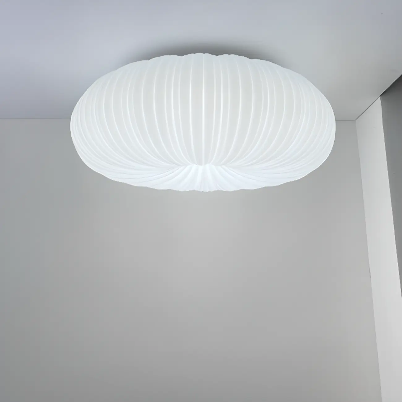 Modern Circle-shaped Flush Ceiling Light With Resin Shade Image - 8 | homeyfad