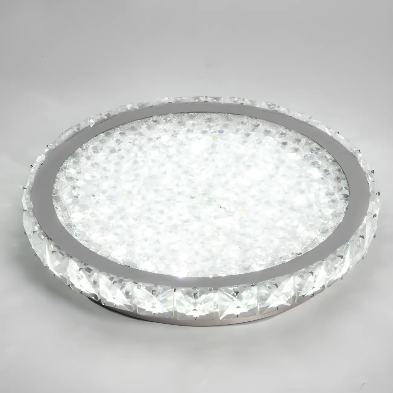 Small LED Flush Mount Ceiling Light with Crystal Shade  Image - 6 | homeyfad