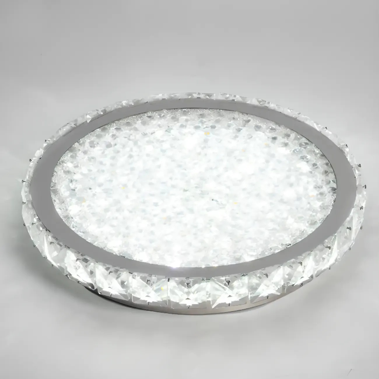 Small LED Flush Mount Ceiling Light with Crystal Shade  Image - 6