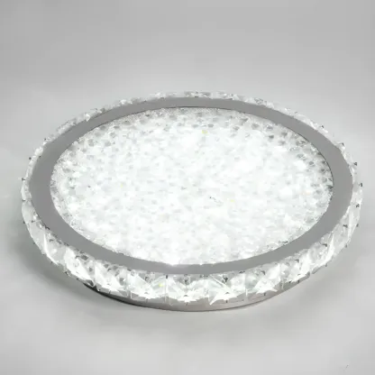 Small LED Flush Mount Ceiling Light with Crystal Shade  Image - 6