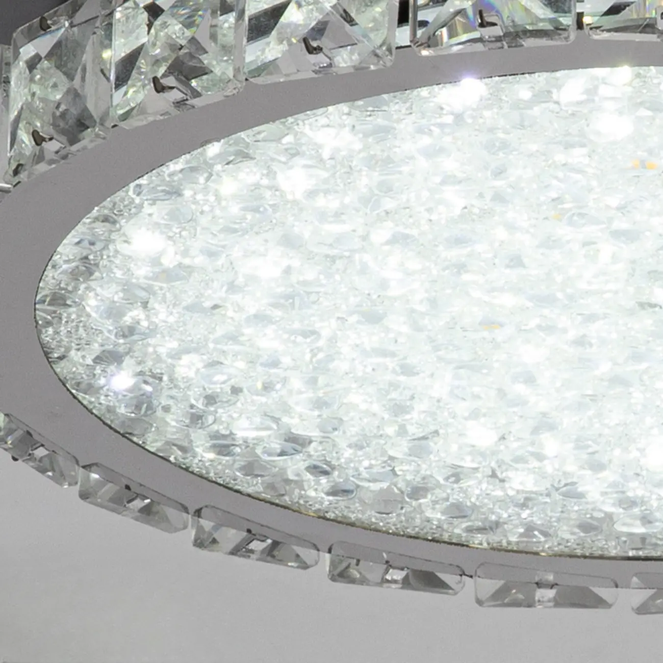 Small LED Flush Mount Ceiling Light with Crystal Shade  Image - 9 | homeyfad