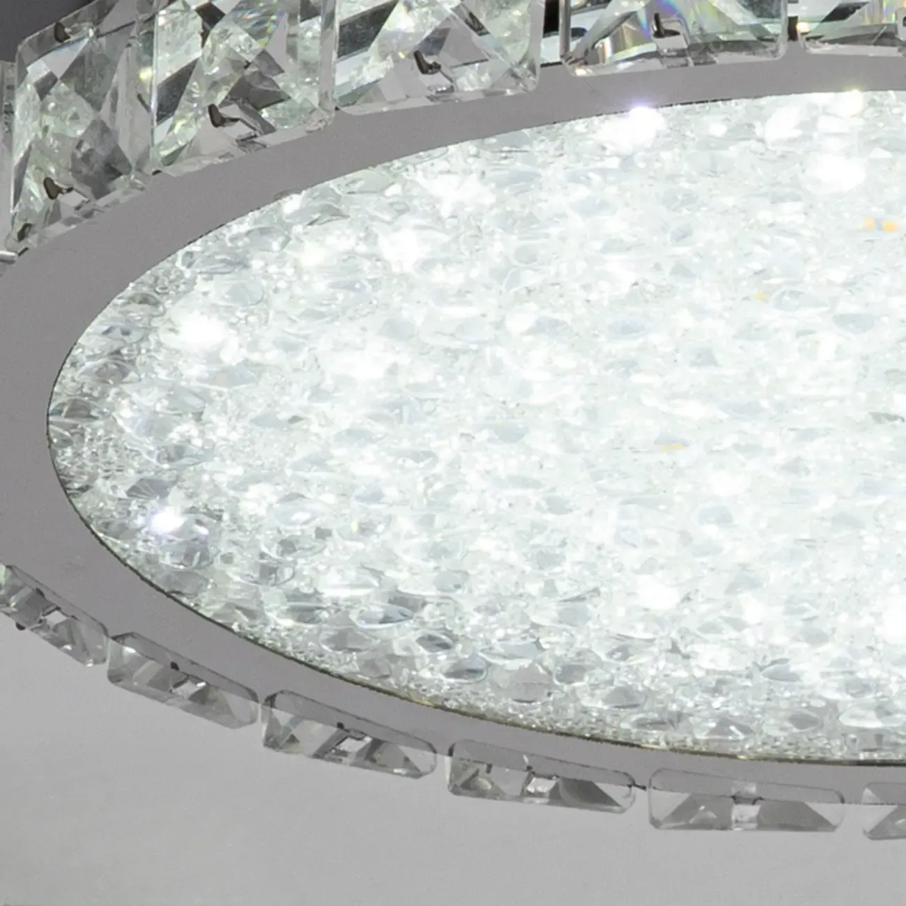 Small LED Flush Mount Ceiling Light with Crystal Shade  Image - 9