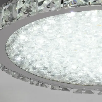 Small LED Flush Mount Ceiling Light with Crystal Shade  Image - 9
