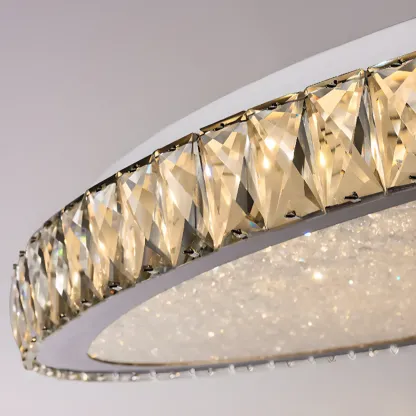 Small LED Flush Mount Ceiling Light with Crystal Shade  Image - 10