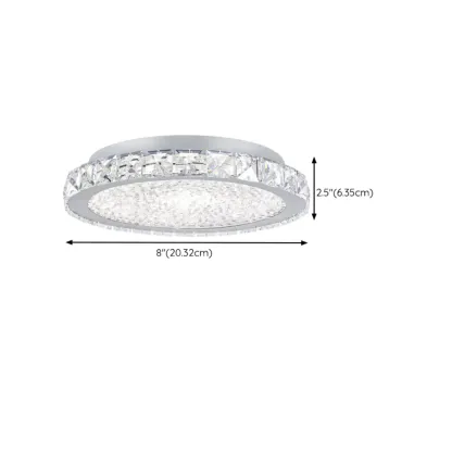 Small LED Flush Mount Ceiling Light with Crystal Shade  #size