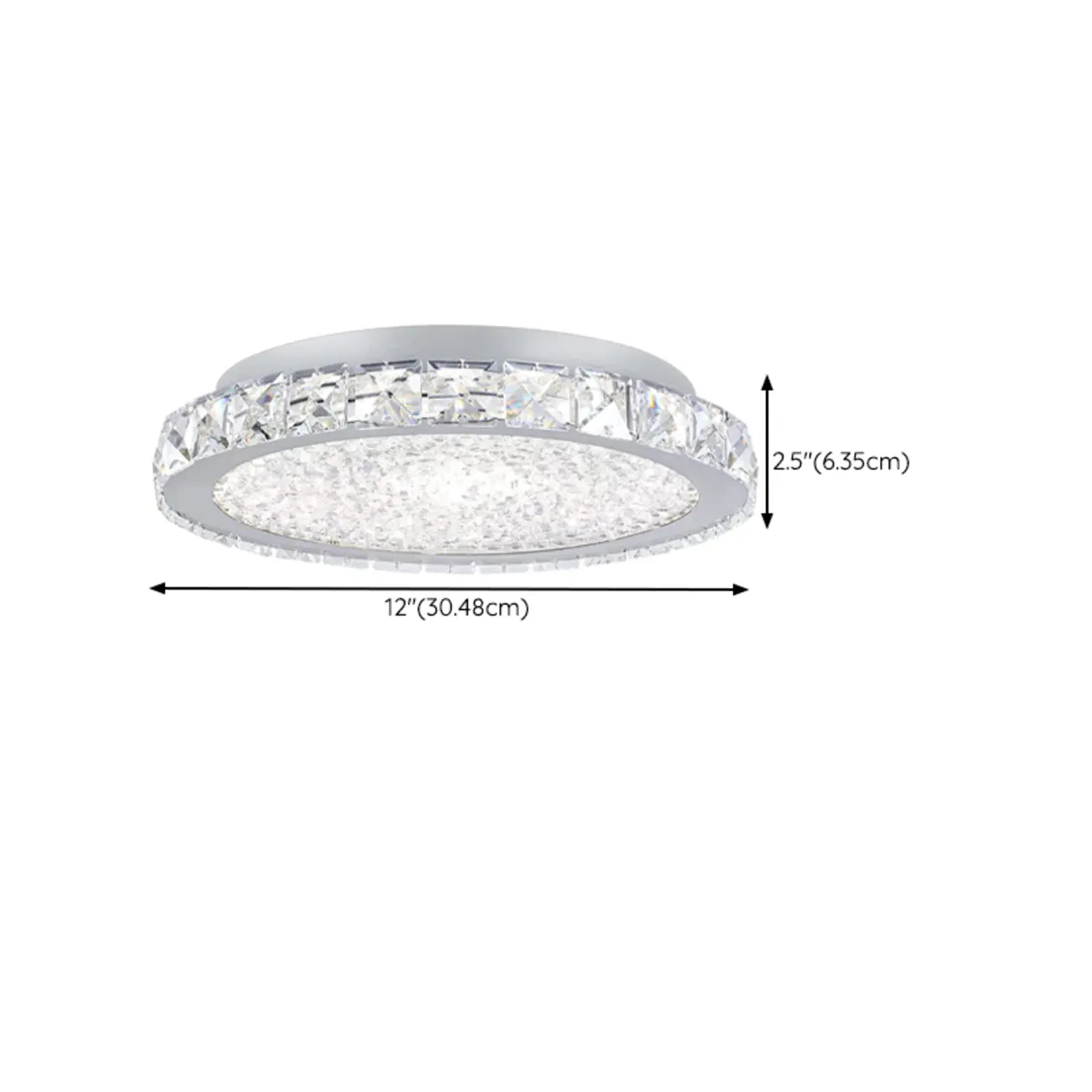Small LED Flush Mount Ceiling Light with Crystal Shade  Image - 12 | homeyfad