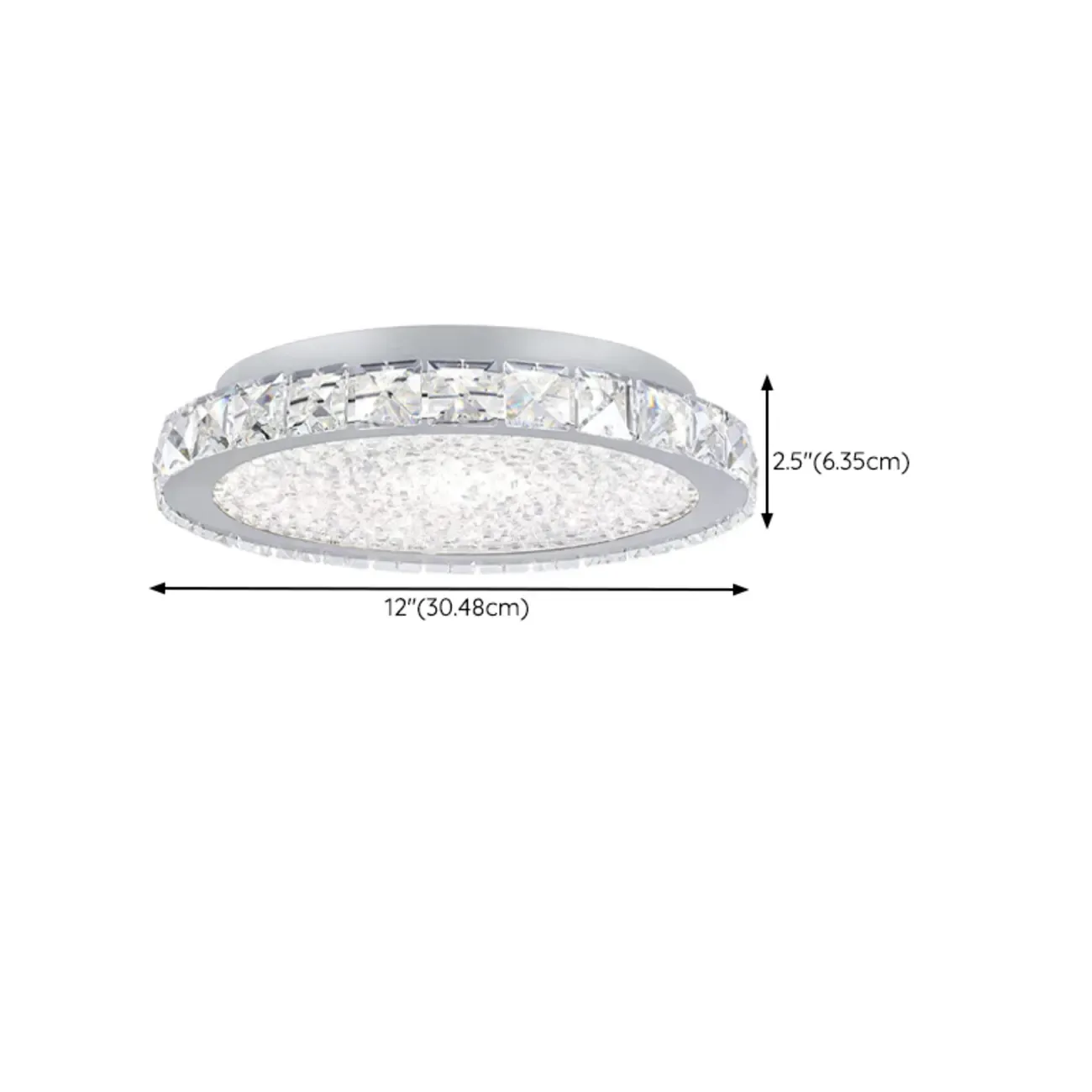 Small LED Flush Mount Ceiling Light with Crystal Shade  Image - 12