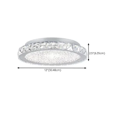 Small LED Flush Mount Ceiling Light with Crystal Shade  Image - 12