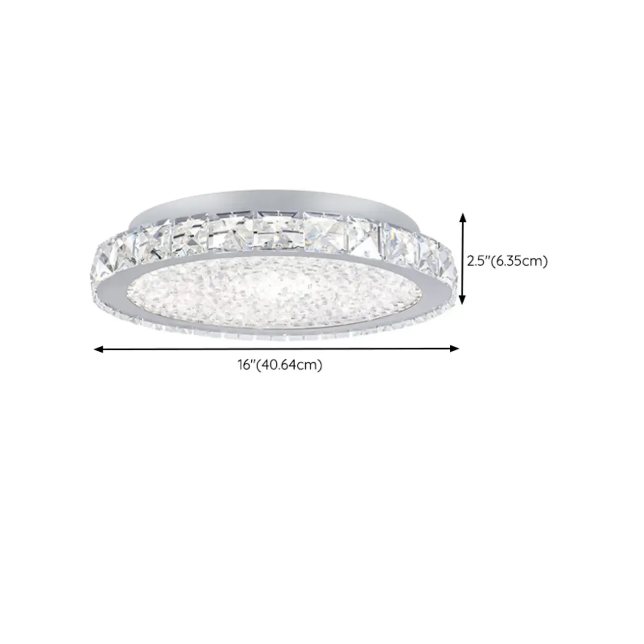 Small LED Flush Mount Ceiling Light with Crystal Shade  Image - 13