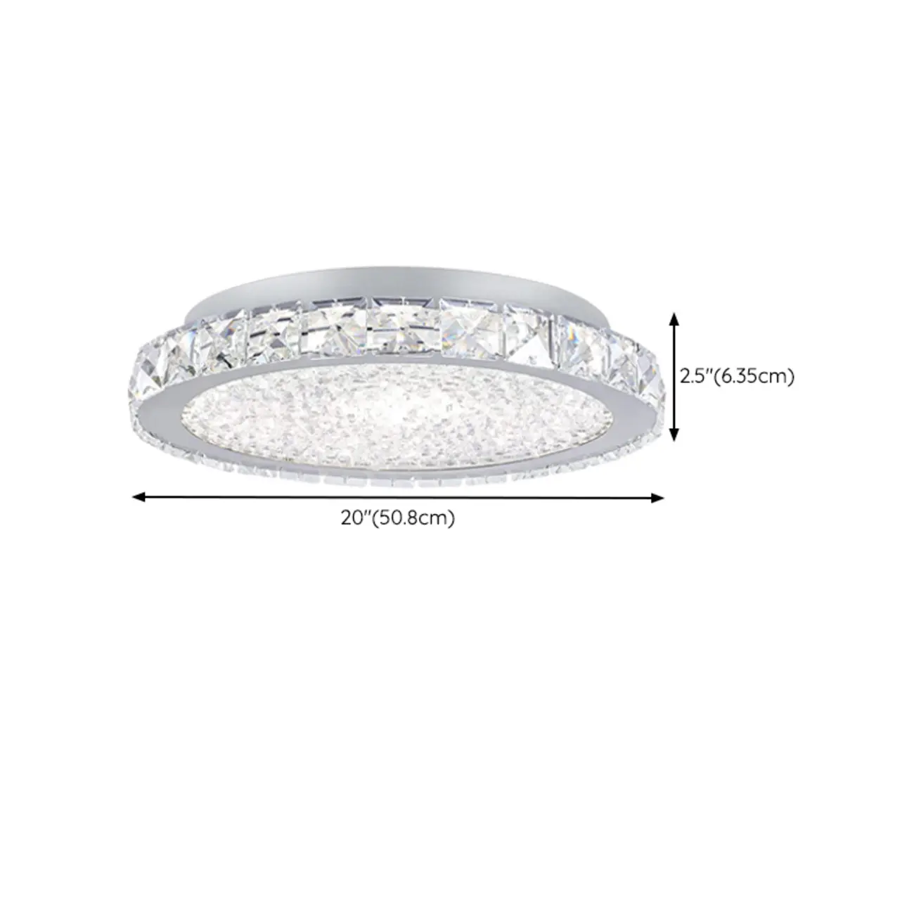 Small LED Flush Mount Ceiling Light with Crystal Shade  Image - 14 | homeyfad