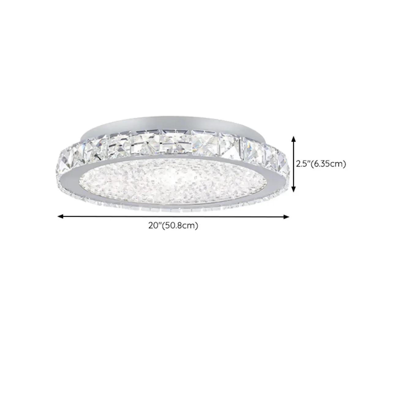 Small LED Flush Mount Ceiling Light with Crystal Shade  Image - 14