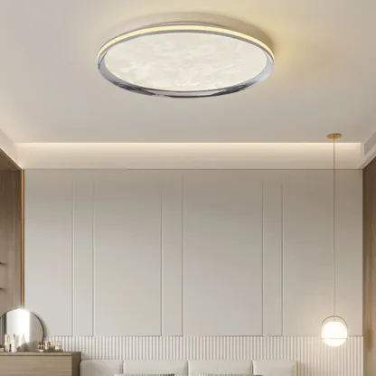 Modern Circular Flush Mount Ceiling Light with Acrylic Shade  Image - 1