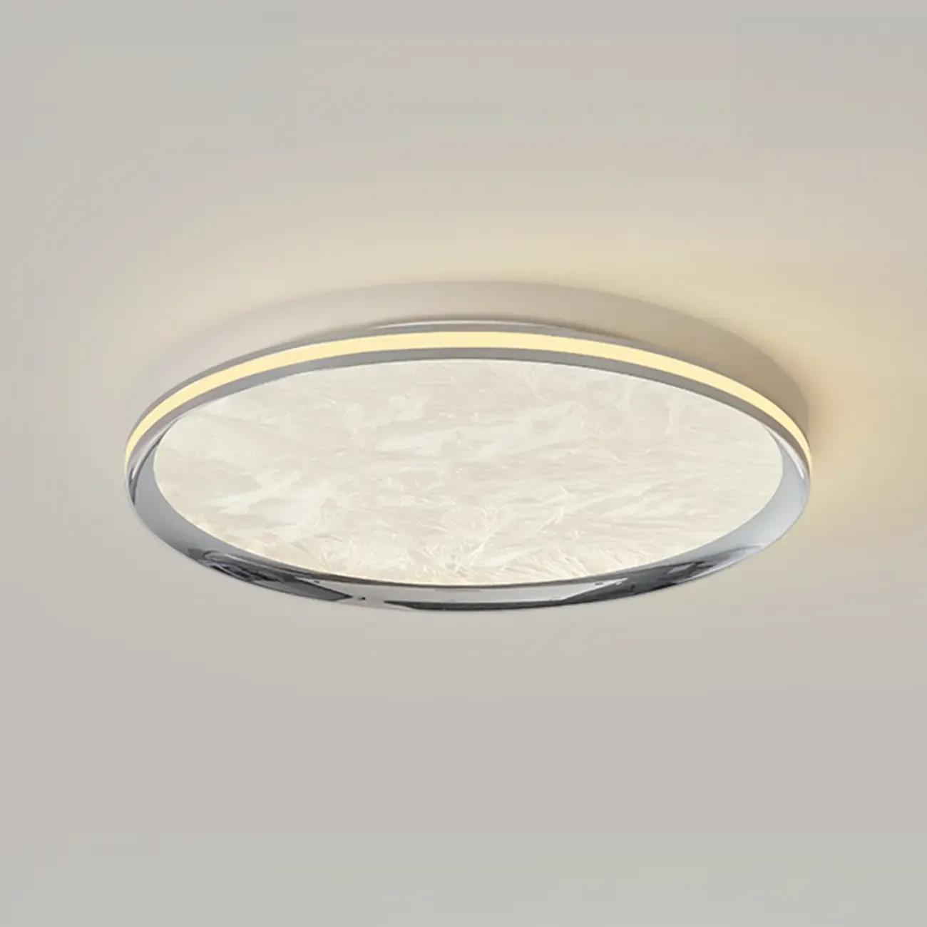 Modern Circular Flush Mount Ceiling Light with Acrylic Shade  Image - 2