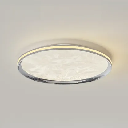 Modern Circular Flush Mount Ceiling Light with Acrylic Shade  Image - 2